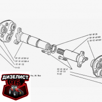 (16) Карданная передача ТДТ-55 - Интернет-магазин тракторных запчастей Дизелист-96